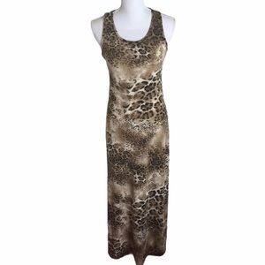 Madmagelle Leopard Print Sleeveless Maxi Dress